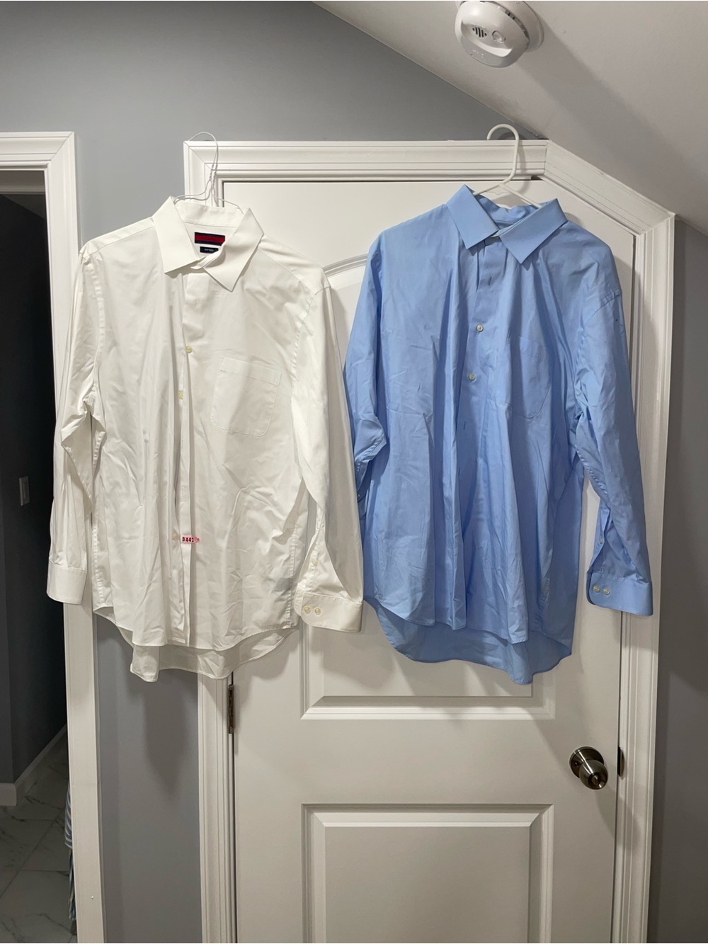 Classic White and Light Blue Men's Dress Shirts